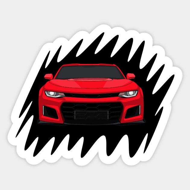 Red Camaro Sticker by dipurnomo